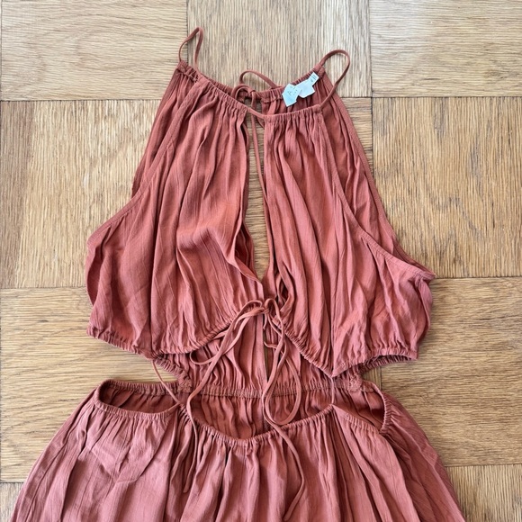ASTR The Label XL Mid Cutout Sleeveless Maxi Dress Clay Brown Vacation Wedding - Picture 9 of 9